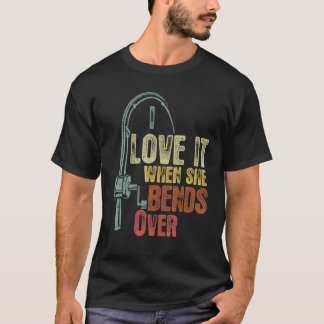 T-shirt Pêcher Pour Les Hommes Je L'Aime Quand Elle Tire A