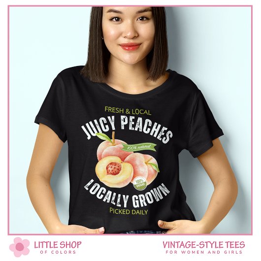 T-shirt Pêches de fruits de style vintage