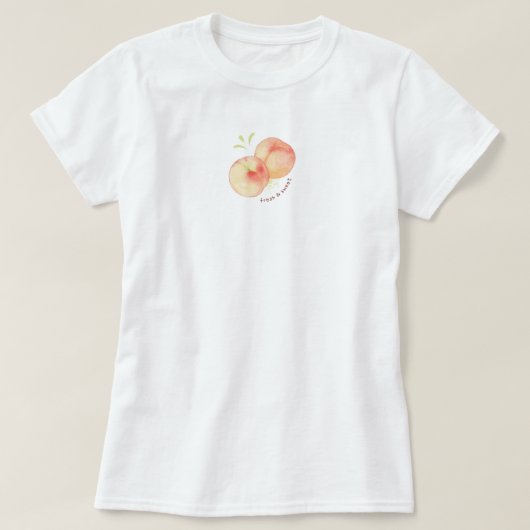 T-shirt Pêches pastel au look mignon (Design devant)