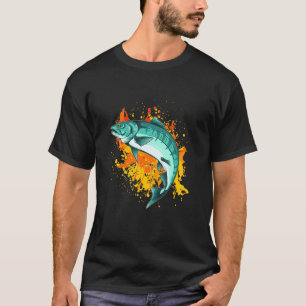 T-shirt Pêcheur à la ligne Pêche Truite Poisson Pêche Natu