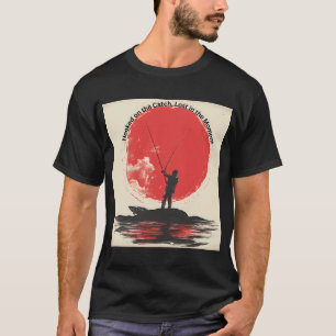 T-shirt Pêcheur à l'aube en pixel art rétro