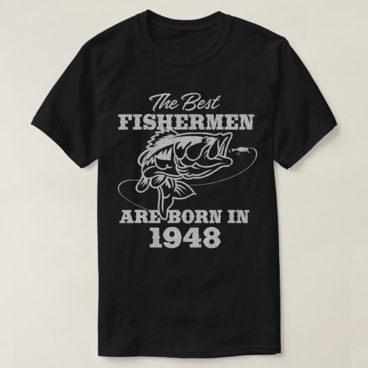 T-shirt Pêcheur âgé de 74 ans_ Pêche 1948 74e anniversaire (Design devant)