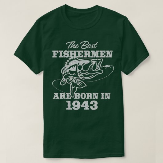 T-shirt Pêcheur âgé de 79 ans_ Pêche 1943 79e anniversaire (Design devant)