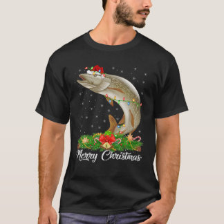 T-shirt Pêcheur Auteur Correspondant Santa Chapeau Pike Po
