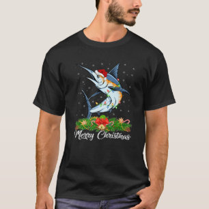 T-shirt Pêcheur Auteur Correspondant Santa Hat Blanc Marl
