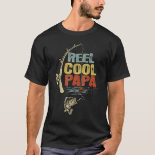 T-shirt Pêcheur Bobine Vintage Papa Cool Fête des Pères