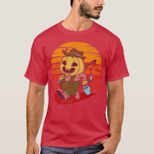 T-shirt Pêcheur citrouille Pêche Drôle Halloween