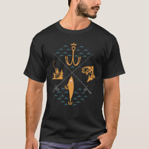 T-shirt Pêcheur Compass Fête des pères Engin de pêche