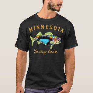 T-shirt Pêcheur cool Minnesota Rainy Lake Fisher Walleye