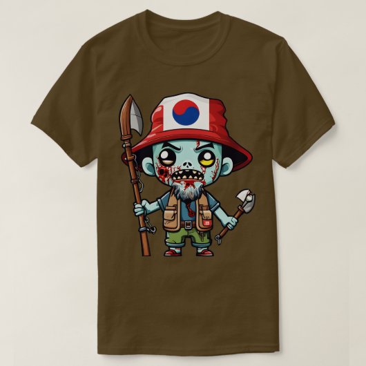 T-shirt Pêcheur Coréen Zombie (Design devant)