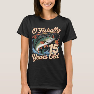 T-shirt Pêcheur de 15 ans Ofishally 15e anniversaire Fis