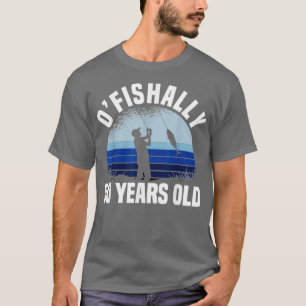 T-shirt Pêcheur de 50 ans d'âge losange 50e anniversaire f
