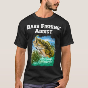 T-shirt Pêcheur de bass Pêcheurs Fanatique de pêche Bass F