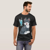 T-shirt Pêcheur de chat poisson pêche (Devant entier)
