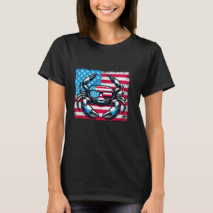 T-shirt Pêcheur de crabes Drapeau Américain 4 juillet Patr