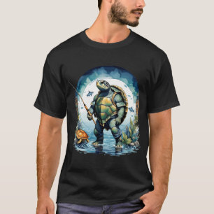 T-shirt Pêcheur de tortue en peinture à l'aquarelle
