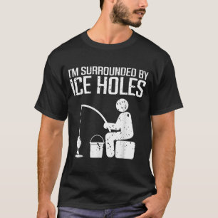 T-shirt Pêcheur de trou de glace entouré de glace rigolo p