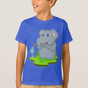 T-shirt Pêcheur d'éléphant Canne à pêche Pêche