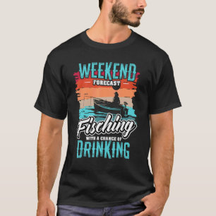 T-shirt Pêcheur Hobby Pêcheur Fin de semaine Prévision Pêc