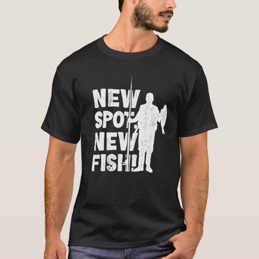 T-shirt Pêcheur New Spot Nouveau Poisson Drôle Pêche Fan (Devant)