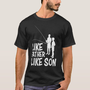T-shirt Pêcheur Papa Pêche Comme Père Comme Fils Hommes