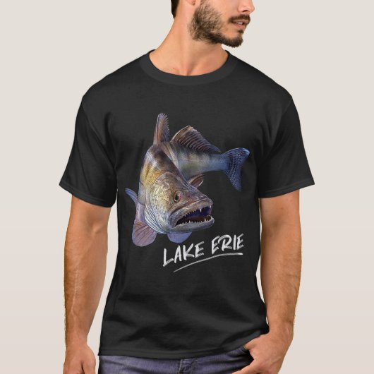 T-shirt pêcheur pêcheur du lac Érié Walleye (Devant)