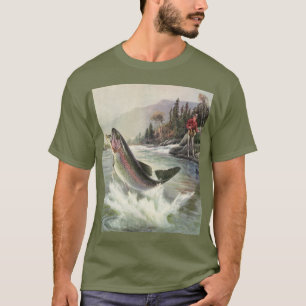 T-shirt Pêcheur vintage de truite arc-en-ciel Pêche du poi