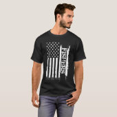 T-shirt Pêcheurs États-Unis en détresse avec drapeau améri (Devant entier)