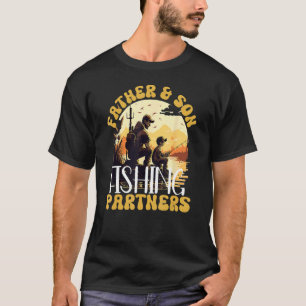 T-shirt Pêcheurs père et fils au coucher du soleil, Pêche