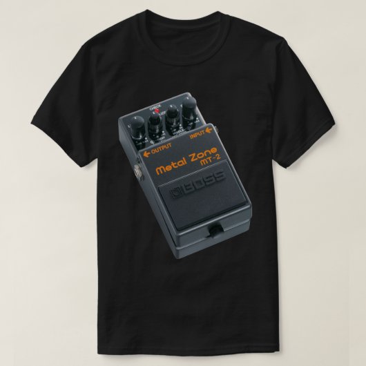 T-SHIRT PÉDALE DE GUITARE DE ZONE EN MÉTAL (Design devant)