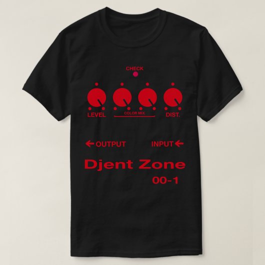 T-shirt Pédale de guitare DJENT ZONE Rouge (Design devant)