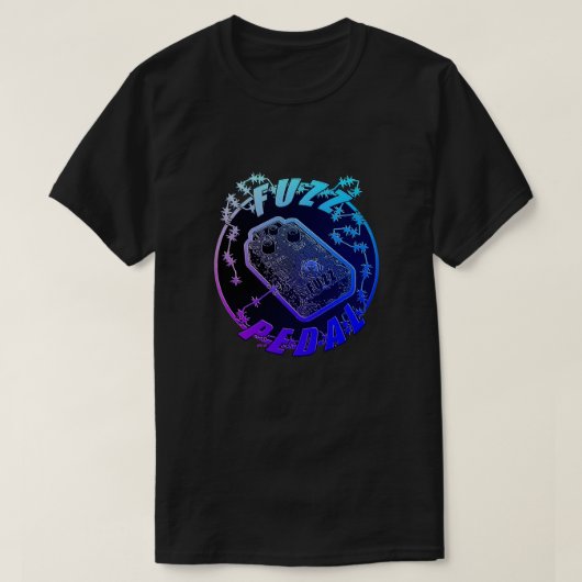 T-shirt Pédale Fuzz - Choc Électrique Multi-couleur Bleu/P (Design devant)