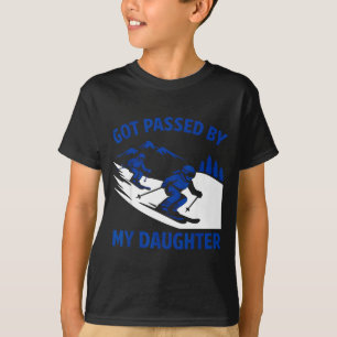 T-shirt Pédalé par ma fille Ski Papa drôle de ski Montagne