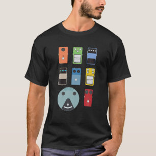 T-shirt Pédales De Guitare vintages Pour Hommes Musique Mu