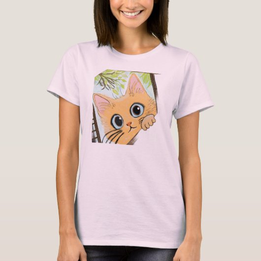 T-shirt Peekaboo Kitten - Conception de chats mignons pour (Devant)