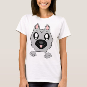T-shirt peeking berger allemand noir et argent