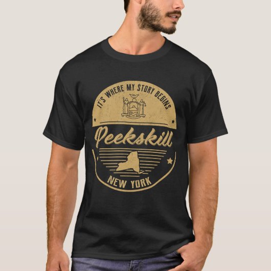 T-shirt Peekskill New York C'est là que commence mon histo (Devant)