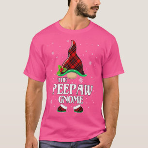 T-shirt Peepaw Gnome Rouge Plaid Correspondant Famille Noë