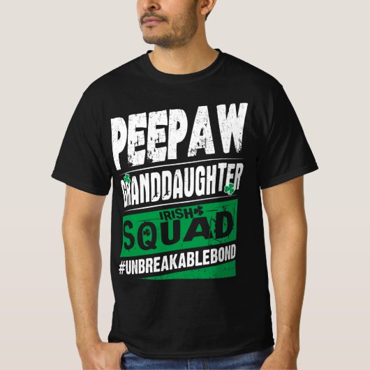 T-shirt Peepaw Grandgirl Irish Squad Unbreakablebond (Devant)