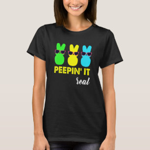 T-shirt Peepin It Vraiment Heureux Chasse Aux Oeufs De Lap