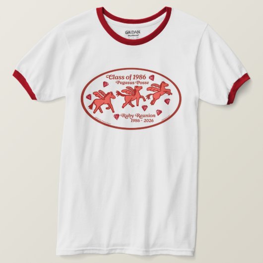 T-shirt Pegasus Posse Ruby Réunion Sonneur (Design devant)