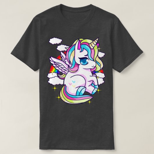 T-shirt Pegasus Unicorn Cute (Design devant)