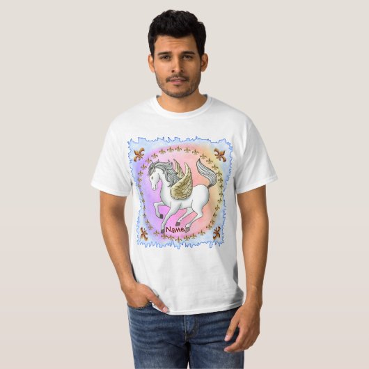 T-shirt Pegasus Unicorn en blanc (Devant entier)