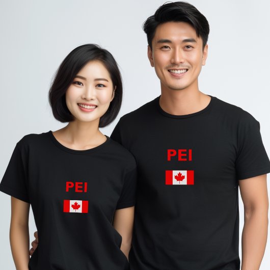 T-shirt PEI Canada Drapeau canadien Couleur foncée