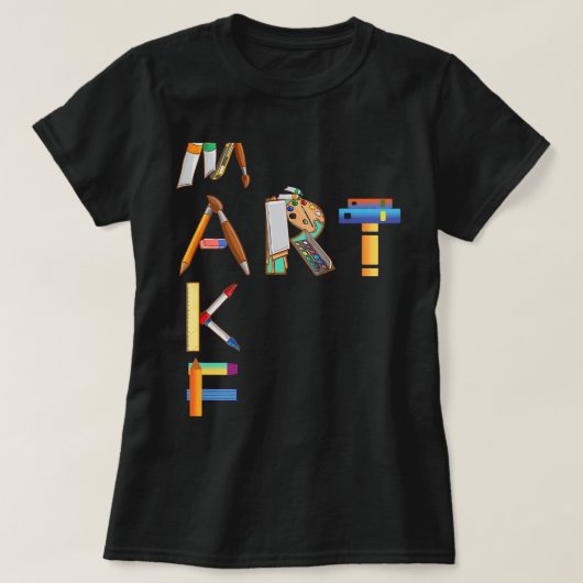 T-shirt Peindre l'artiste de l'art Palette et pinceaux pei (Design devant)
