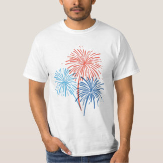 T-shirt Peint à la main 4 juillet feu d'artifice Tee
