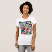T-shirt peint avec de beaux oiseaux (Devant entier)