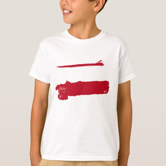 T-shirt peint avec le drapeau polonais (Devant)