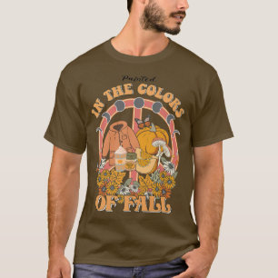 T-shirt Peint Dans Les Couleurs De L'Automne Citrouille Lo