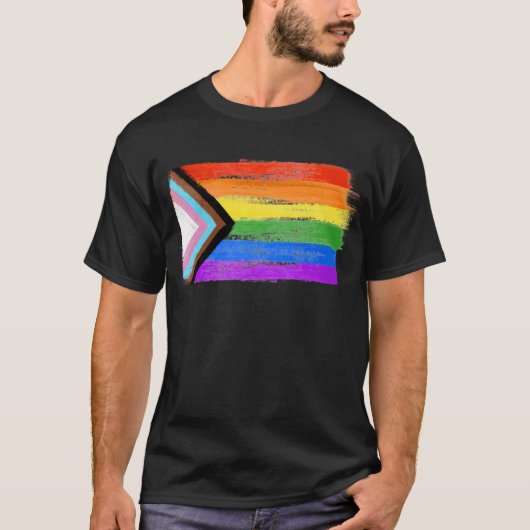 T-shirt peint Progress Pride (Devant)